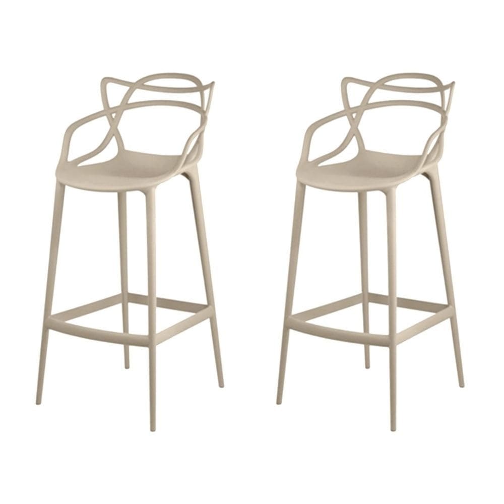 Kit 2 Banquetas Aviv Allegra Solna Fratini 109 cm (altura) Polipropileno Cor Fendi