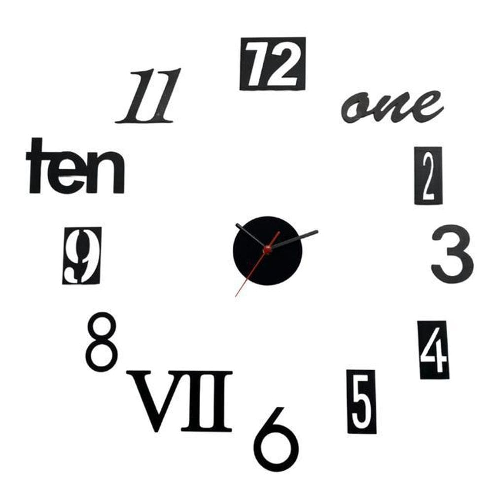 Relógio Decorativo Preto Moderno Sala Quarto Cozinha Copa