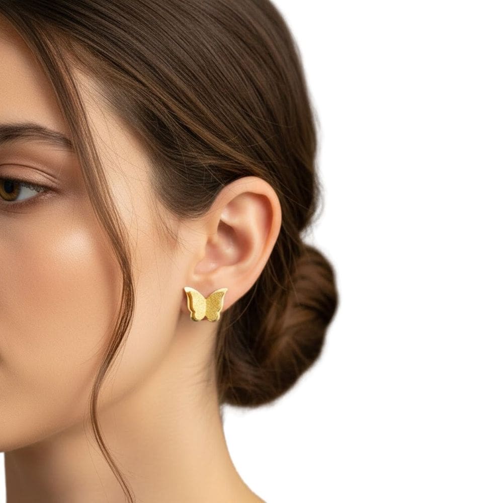 Brinco Borboleta Feminino Delicado em Aço Inoxidável