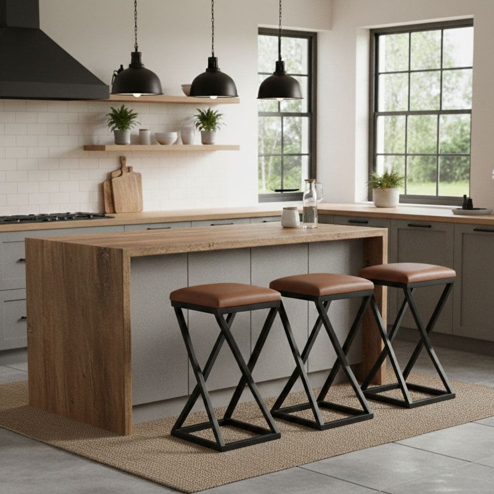 Kit 3 Banco Banqueta 80 cm Alta Bancada Gourmet Bistrô Corino