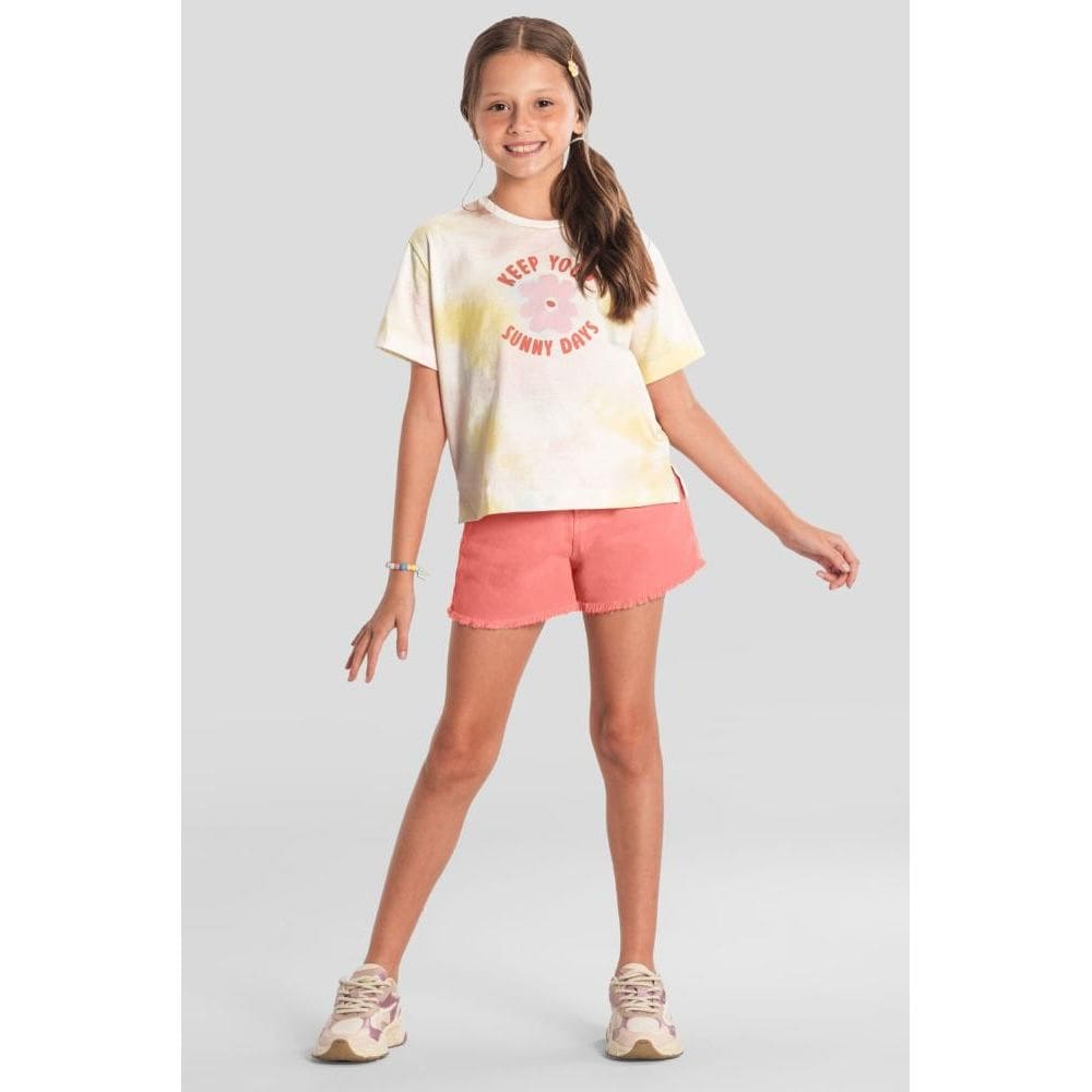 Blusa infantil menina estampa tropical Brandili