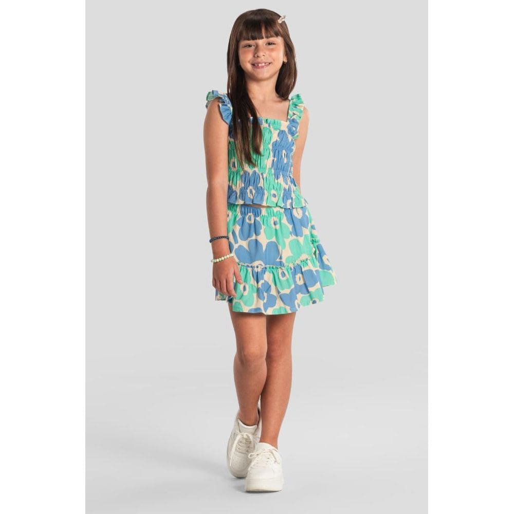 Blusa infantil menina em viscose floral Brandili