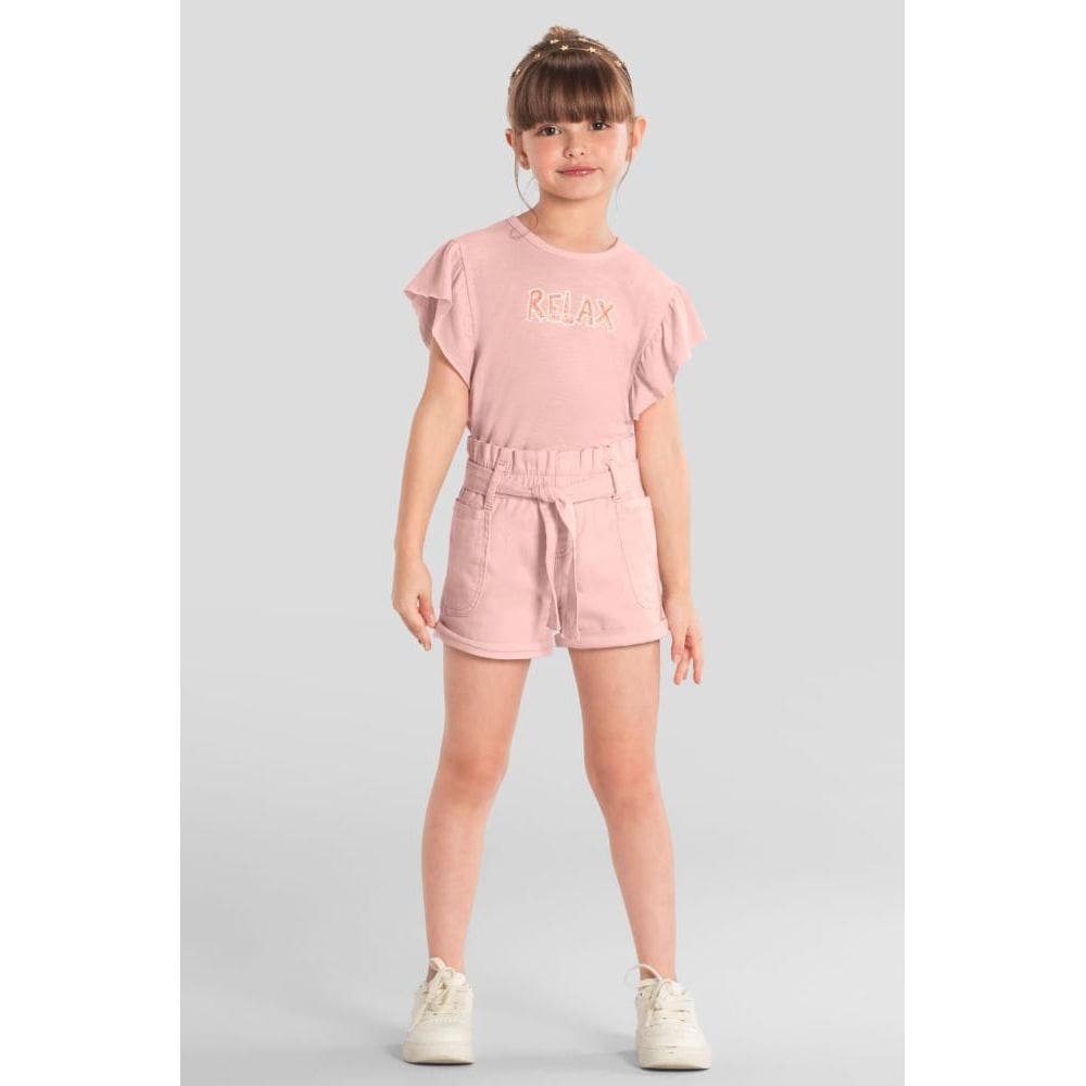 Blusa infantil menina em malha flamê Mundi