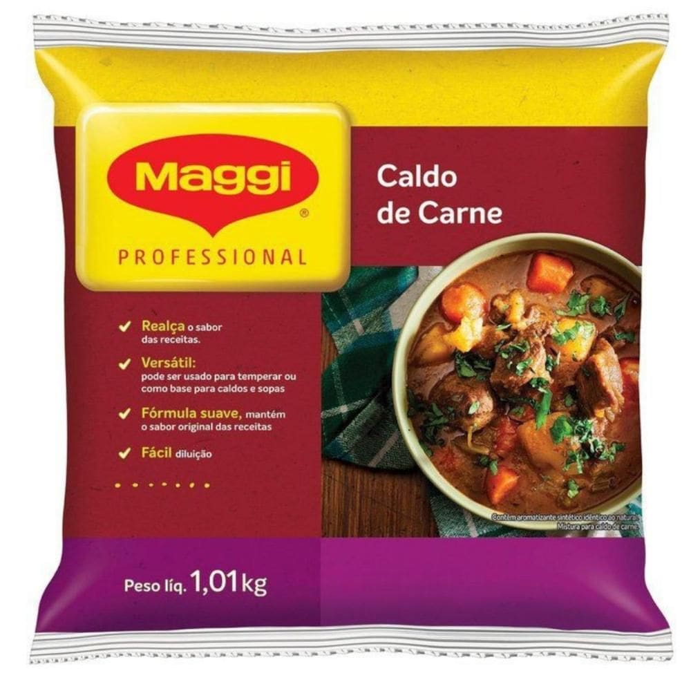 Caldo de Carne Maggi Profissional 1,01KG Tempero Rende 72 Litros Nestlé