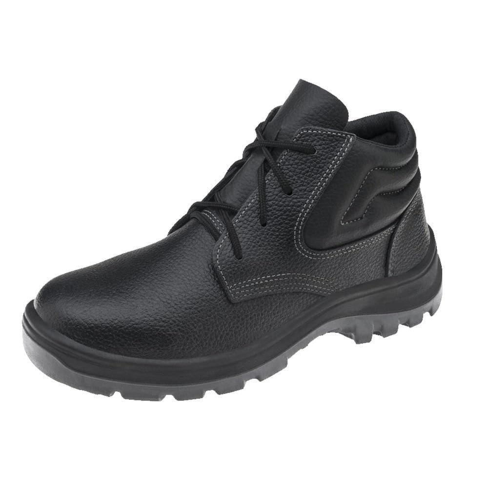 Botina de Segurança em Couro Vulcaflex, Marluvas, Preta, com Cadarço, Nº 44