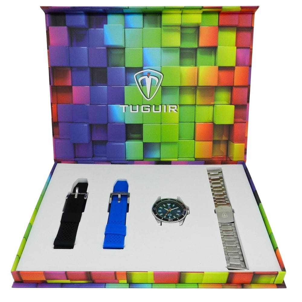 Relógio Masculino Tuguir Analógico TG35137 Prata e Azul