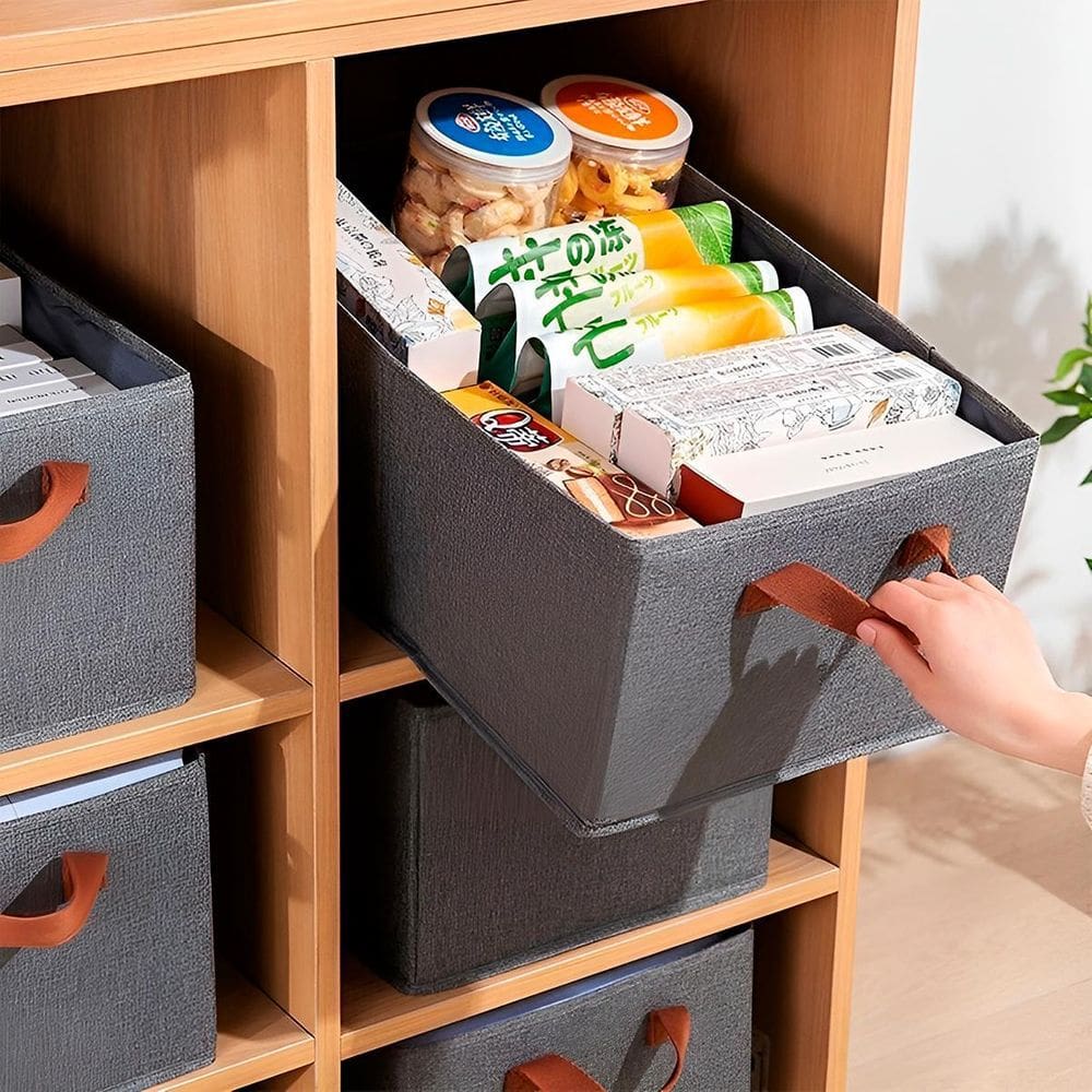 Cesto Caixa Organizadora Guarda Roupa Organização Cor:Cinza