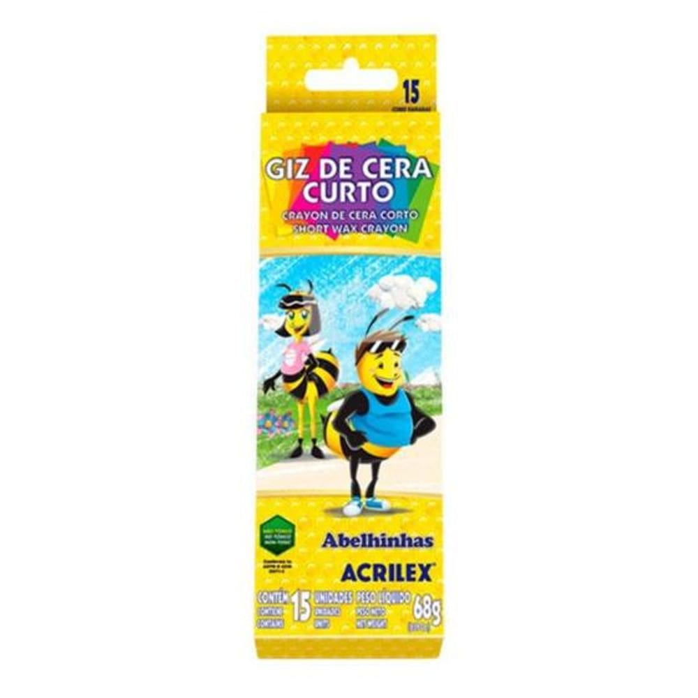 Giz De Cera Curto C/15 Cores ACRILEX
