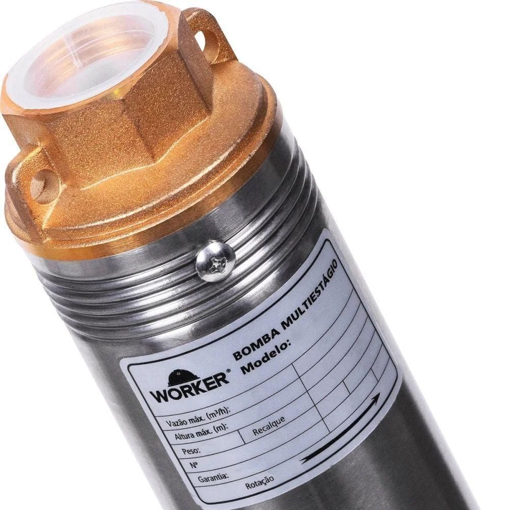Bomba Submersa 2,5`` Tipo Caneta Multiestágio 1/4hp 8 Estágios 127v Worker