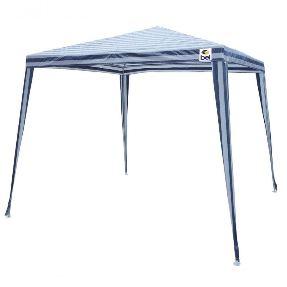Tenda Gazebo 3 X 3 Poli Listrado Azul/branco - Bel Lazer