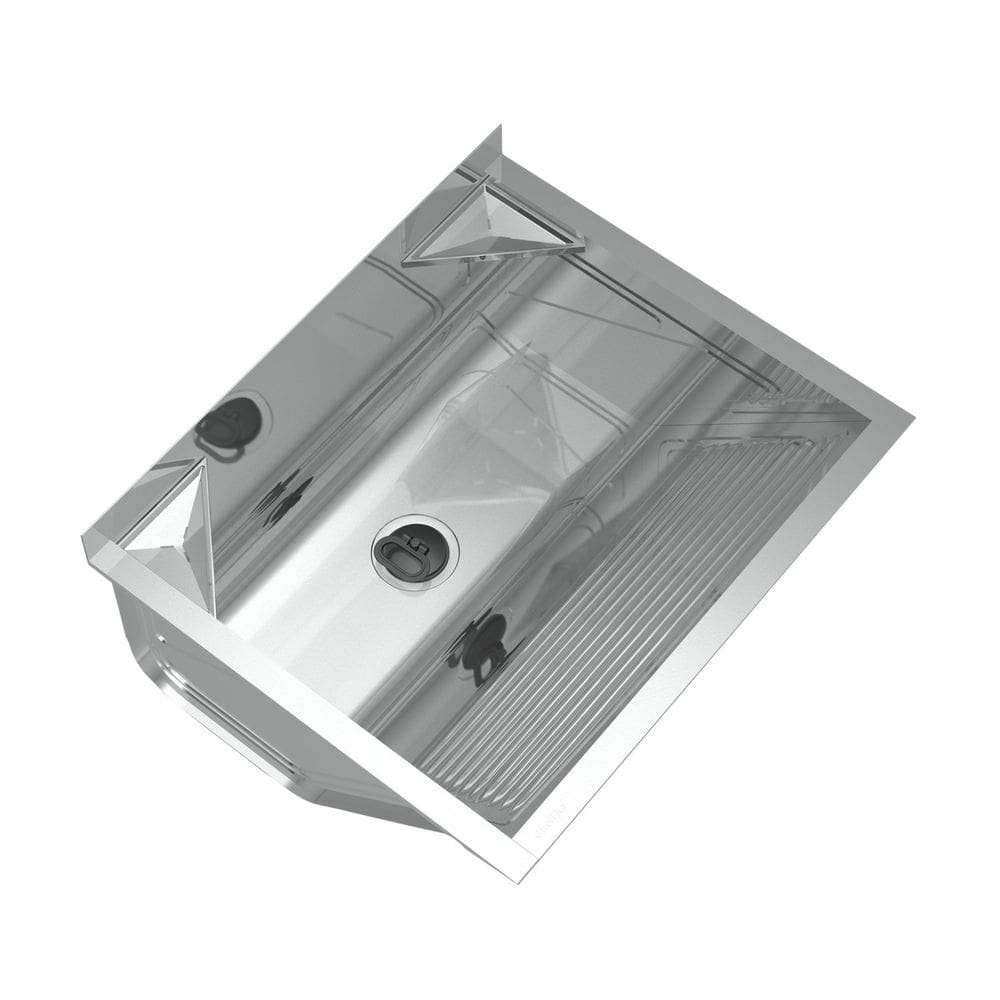 Tanque para Lavanderia em Aço Inox de Parede com Suporte 48 Litros 60,8x50,6x29,4cm Ghelplus Inox