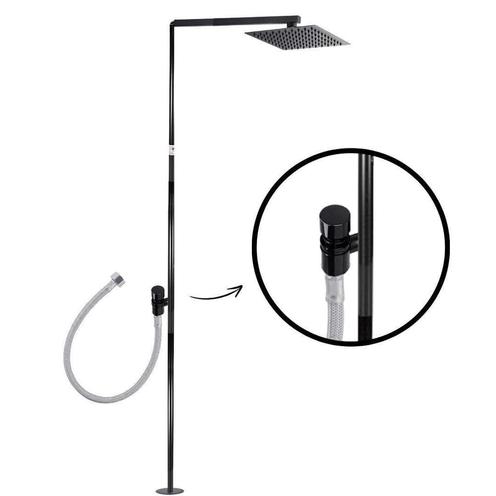 Ducha Externa Beluga Preta Quadrada - Acionamento Automático