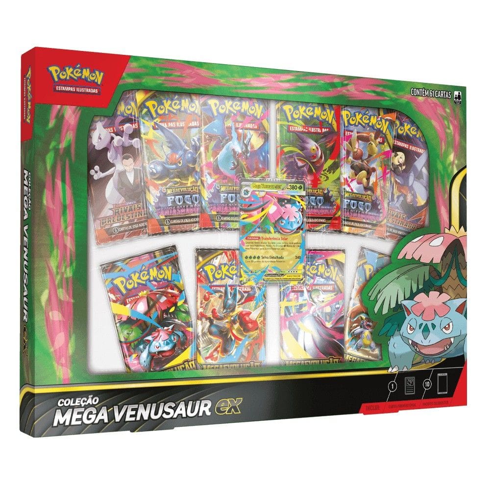 Pokémon Box de Coleção Mega Venusaur Ex Jogo de Cartas Copag