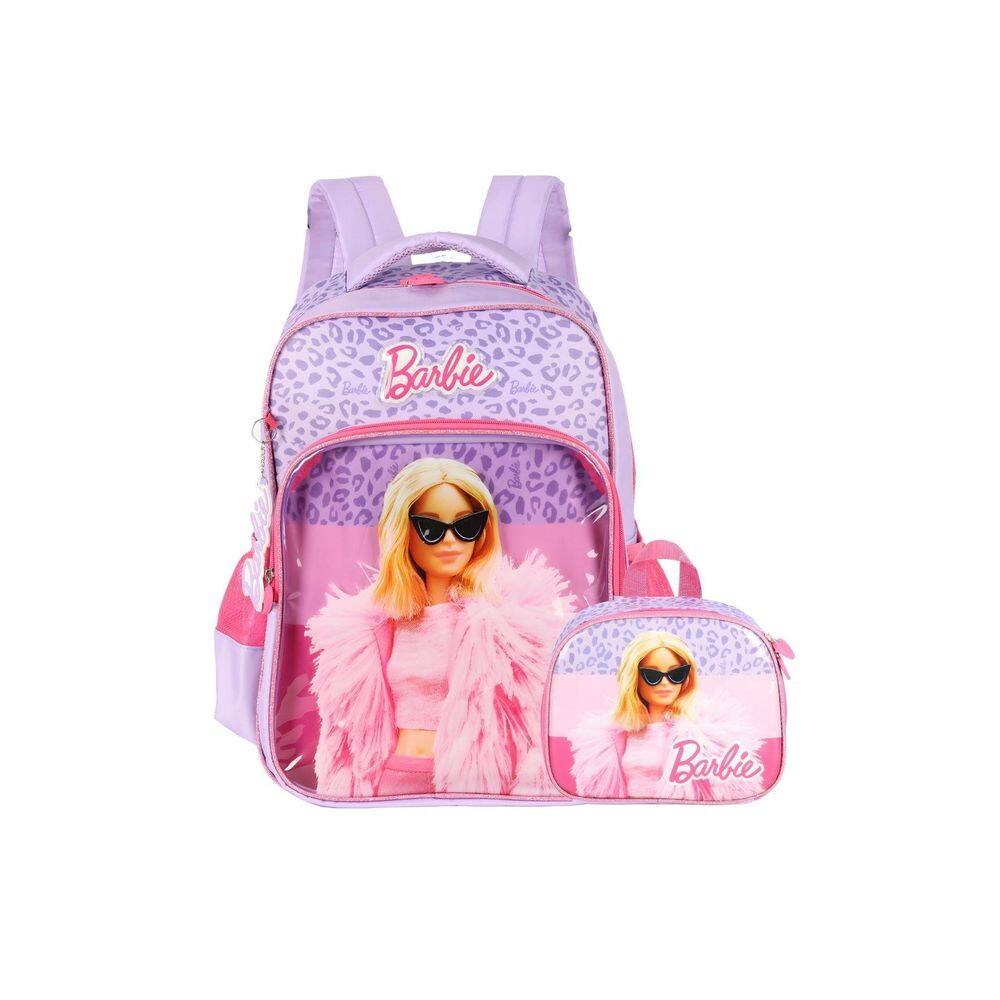 Kit Mochila Costas+Lancheira Térmica Barbie - Violeta