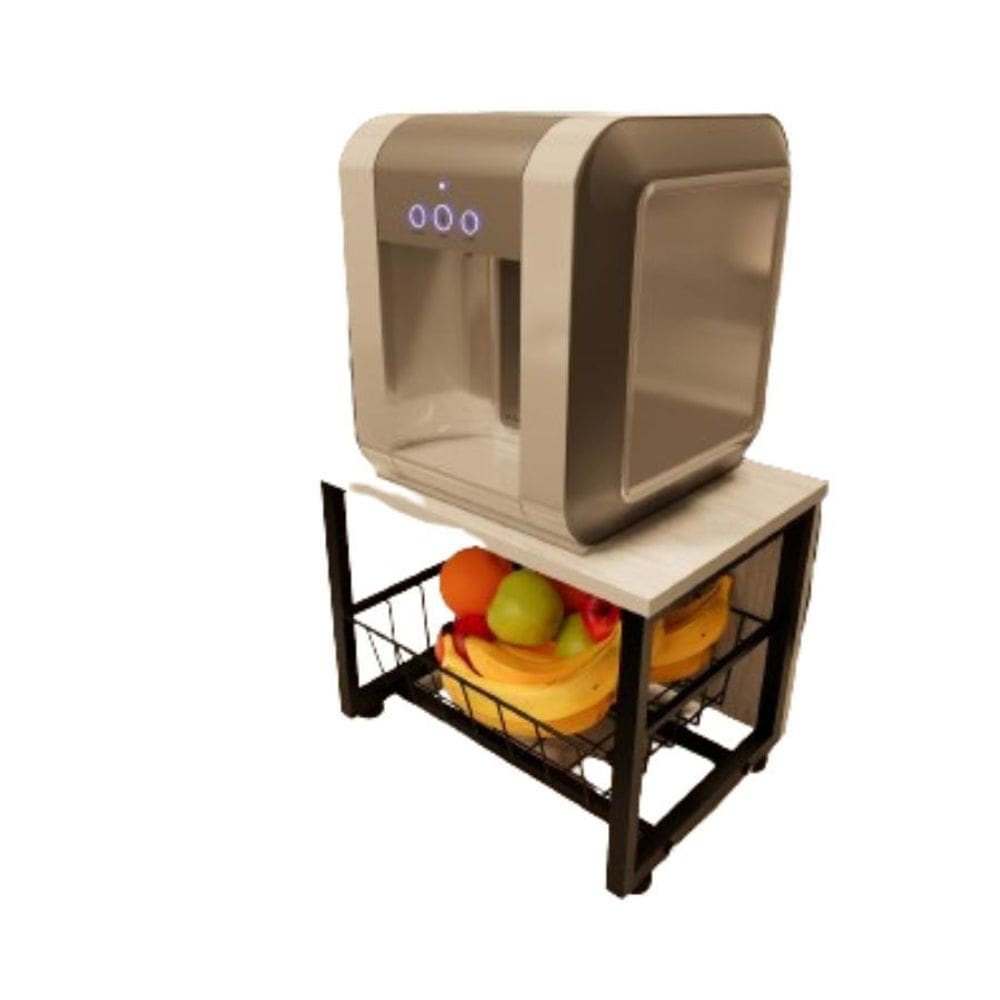 Fruteira Para Bancada Mesa Preto Fosco Mdf Branco