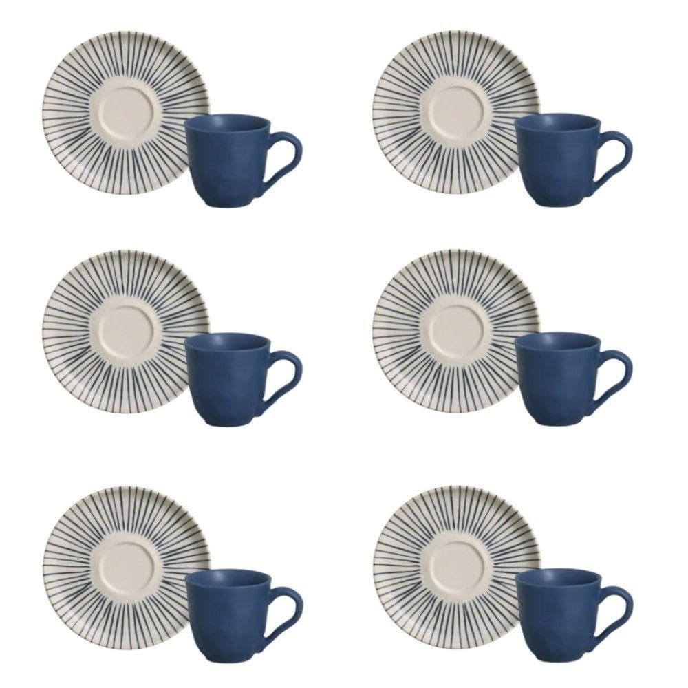 Conjunto De Xícara De Cafezinho Com Pires 06 Peças Bio Elemento Porto