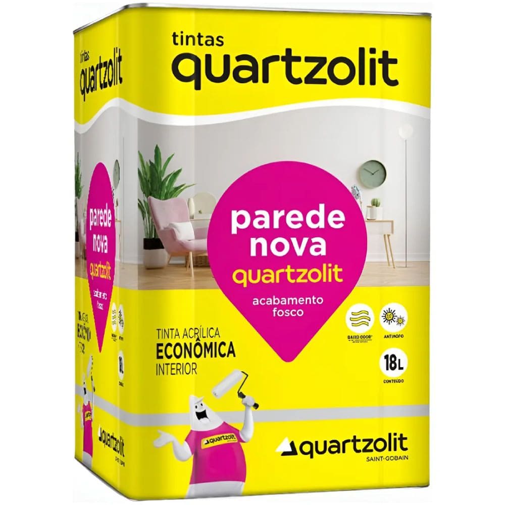 Tinta Acrílica Parede Nova Econômica 18 Litros Branco Neve - 0603.00000.0018LT - QUARTZOLIT