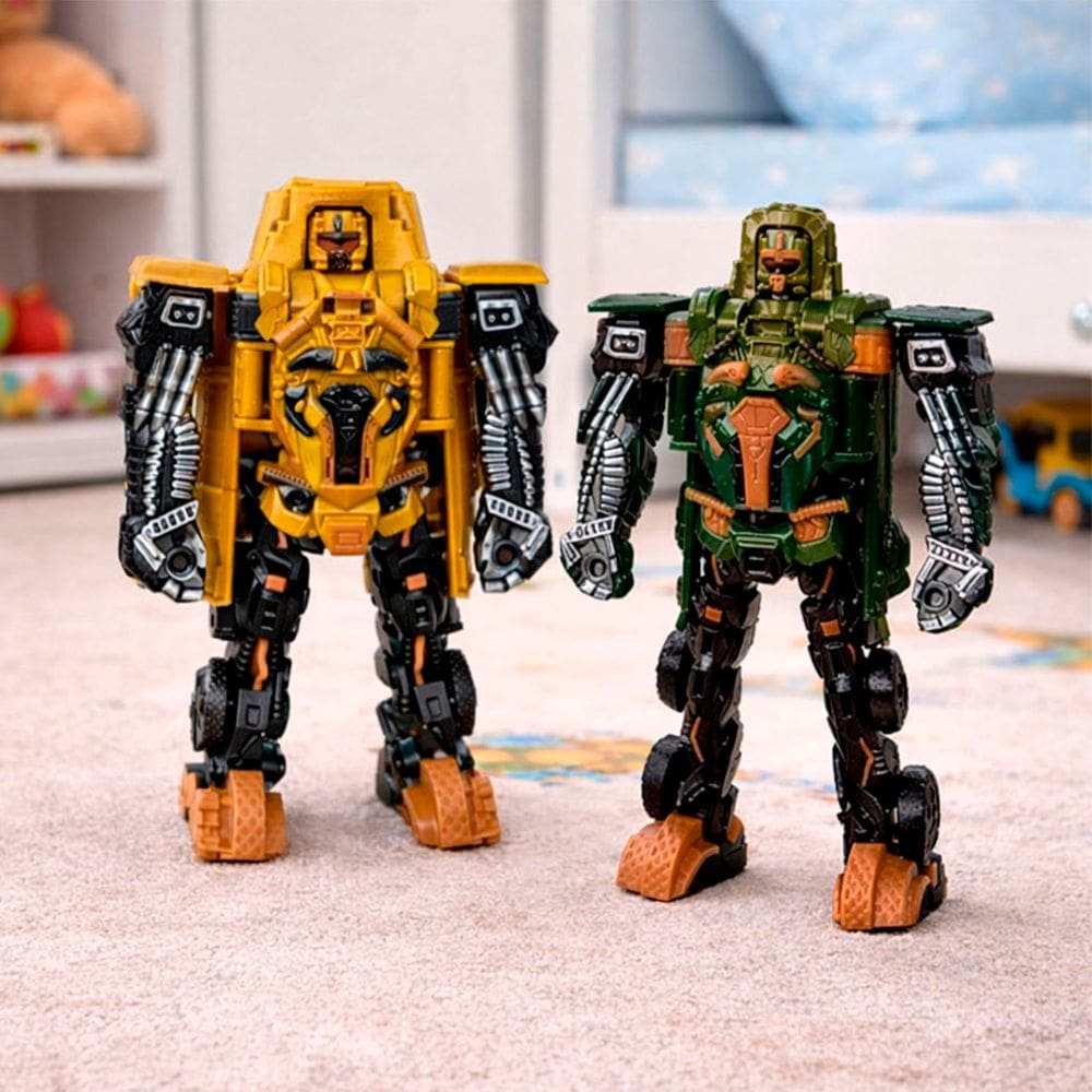 Brinquedo Robô Soldado Transforma Carro Acessórios Kit 2pçs