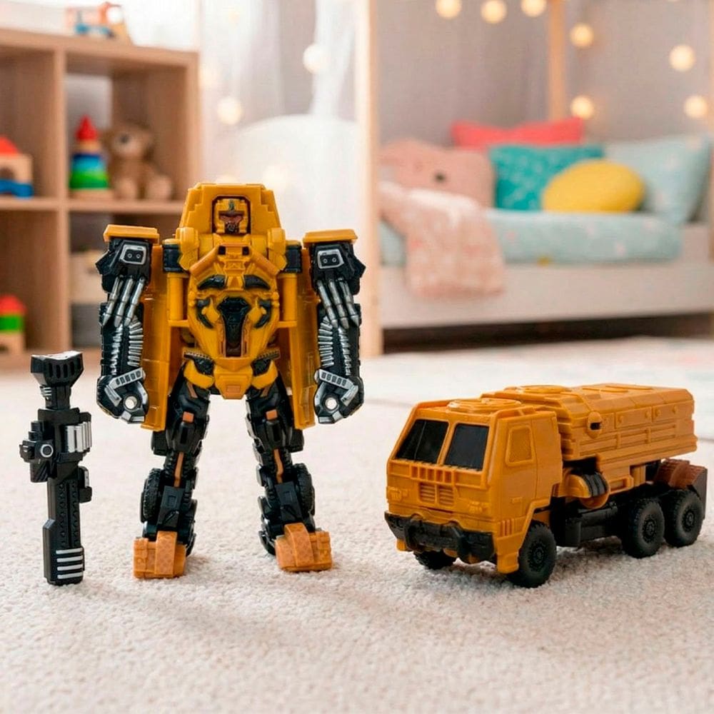 Brinquedo Soldado Robô Acessórios Transforma Carro Militar