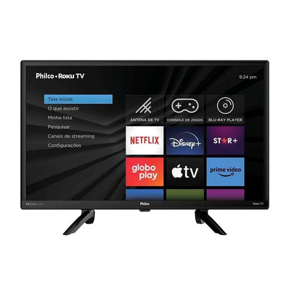 TV Smart Wifi Philco 24 Pegadas Tecnologia Roku, HDMI Bivolt