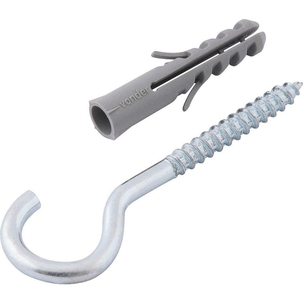 Gancho 4,2x60mm Zincado C/ Bucha 6mm G-6 C/ 100 Peças Vonder