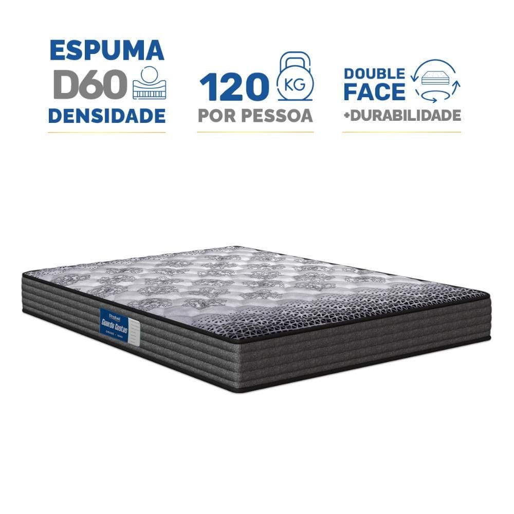 Colchão de Espuma D60 Double Face Guarda Costas Comfort Force Probel Casal 138cm