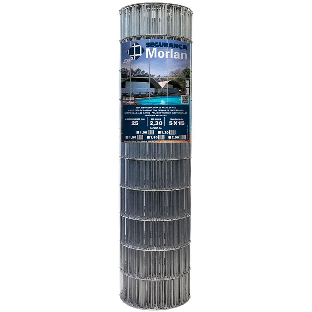 Tela Soldada para Alambrado Morlan, Galvanizada 2,30 mm, 1,50 x 25 Metros