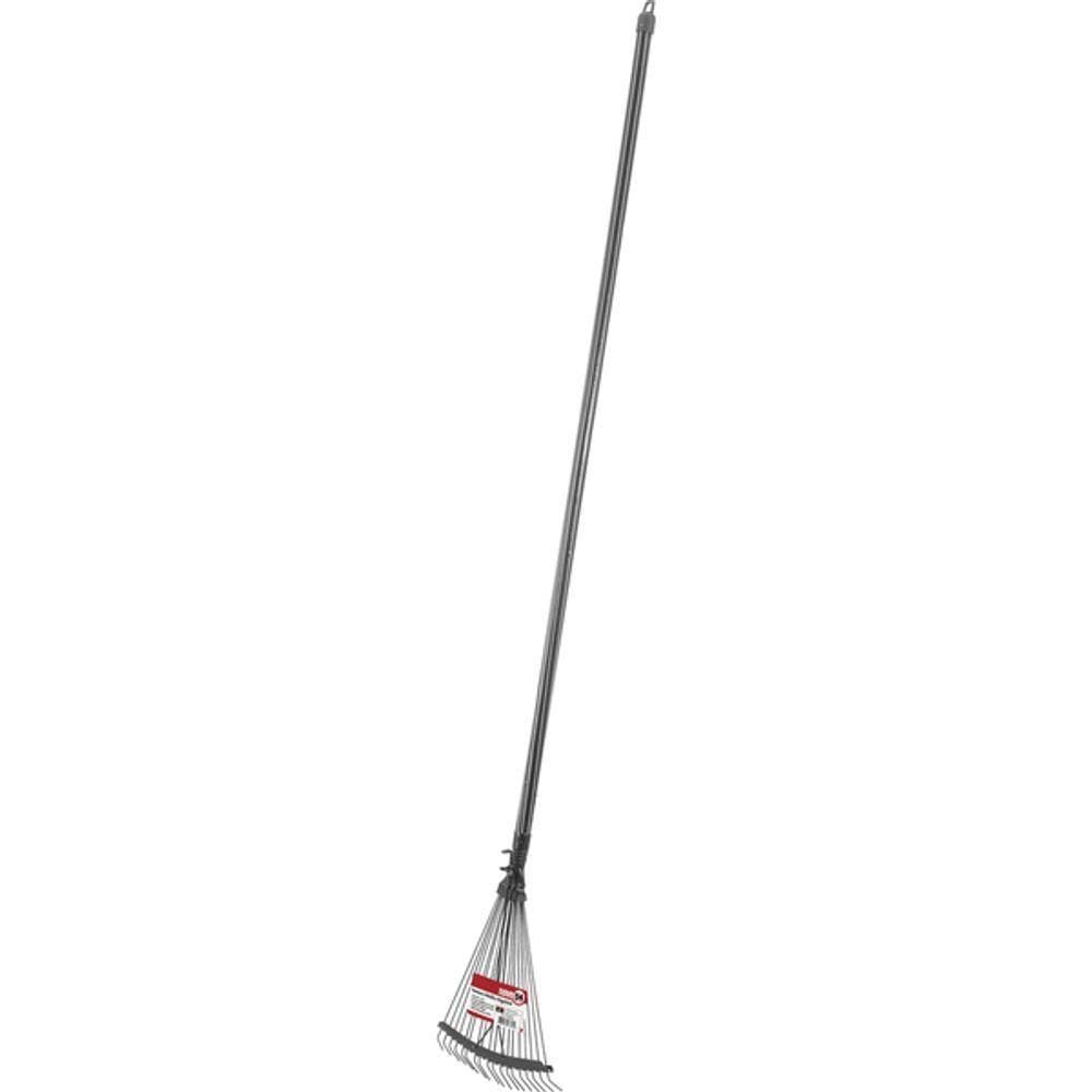 Vassoura Para Jardim Metálica 18 Dentes Com Cabo Palheta Reg