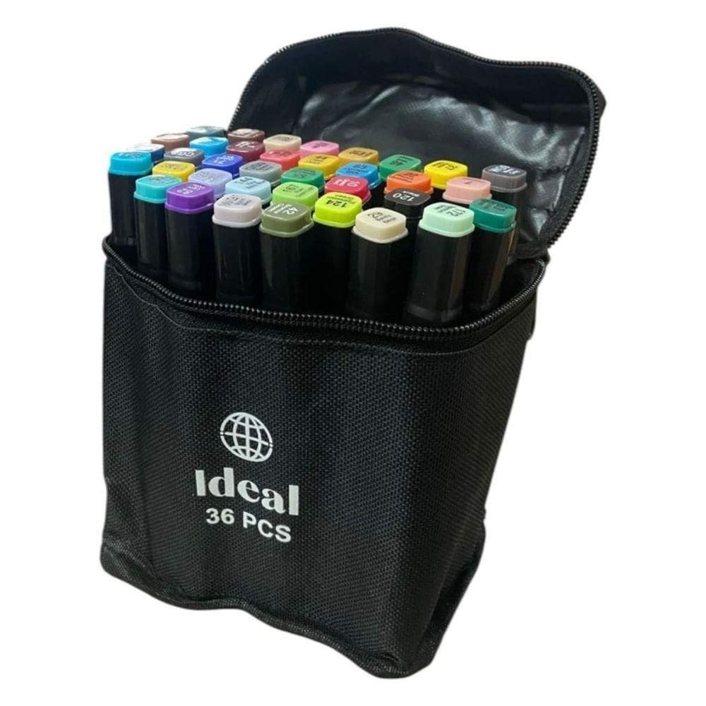 Estojo Com 36 Canetas De Colorir Hidrográficas