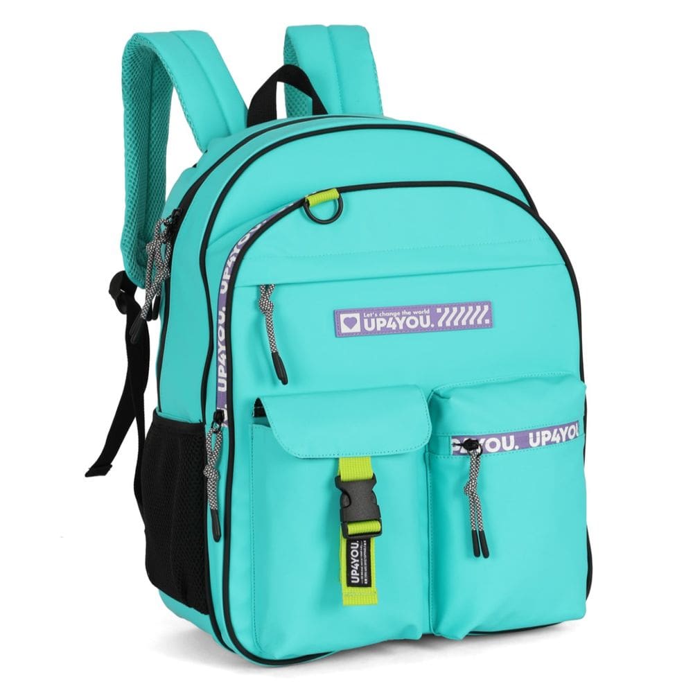 Mochila Juvenil Escola Feminino Emborrachada Turquesa Grande