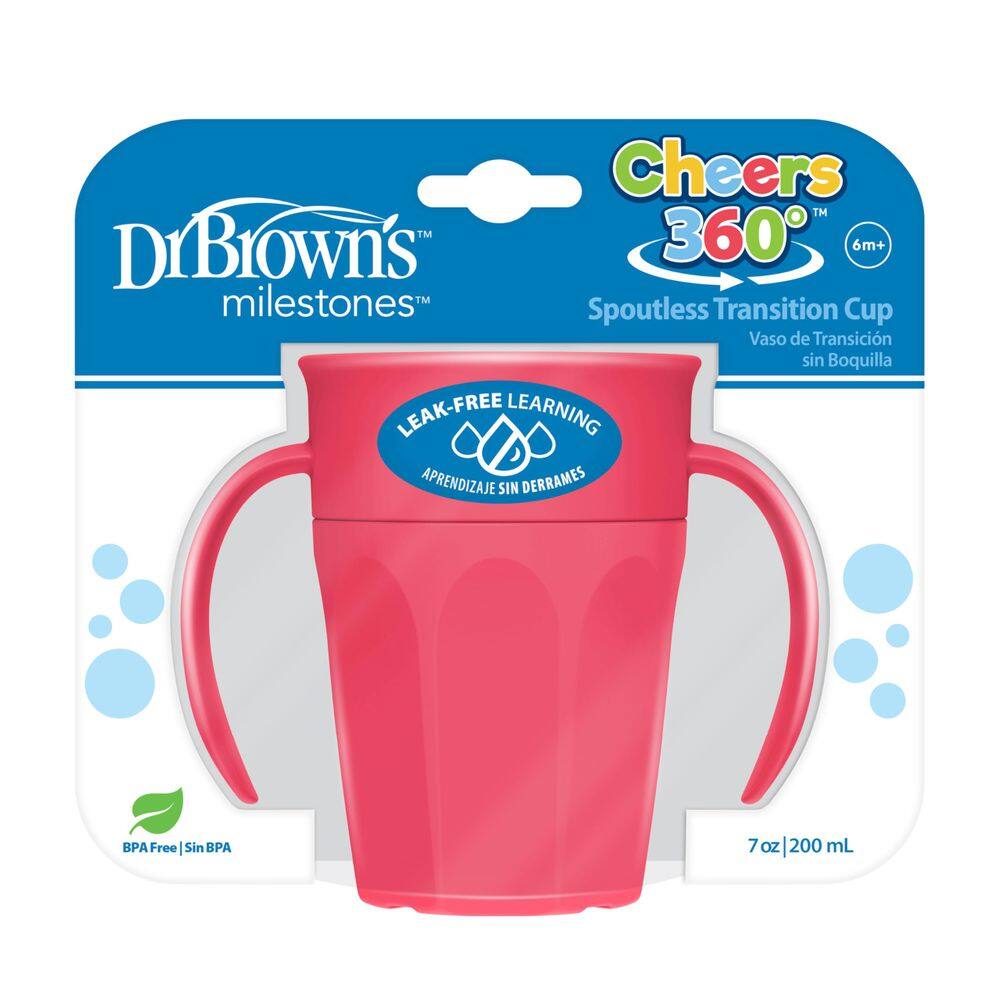 Taça Transition Dr. Brown`s Milestones Cheers 360 Pink 200 ml 6m+