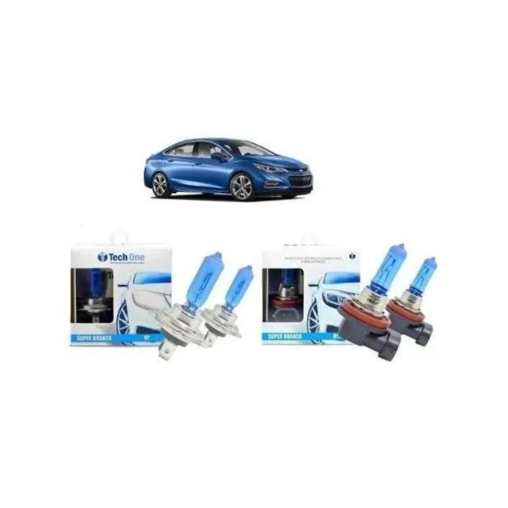 Kit Lampada Super Branca Farol E Milha Gm Cruze 2017 2018 Lt