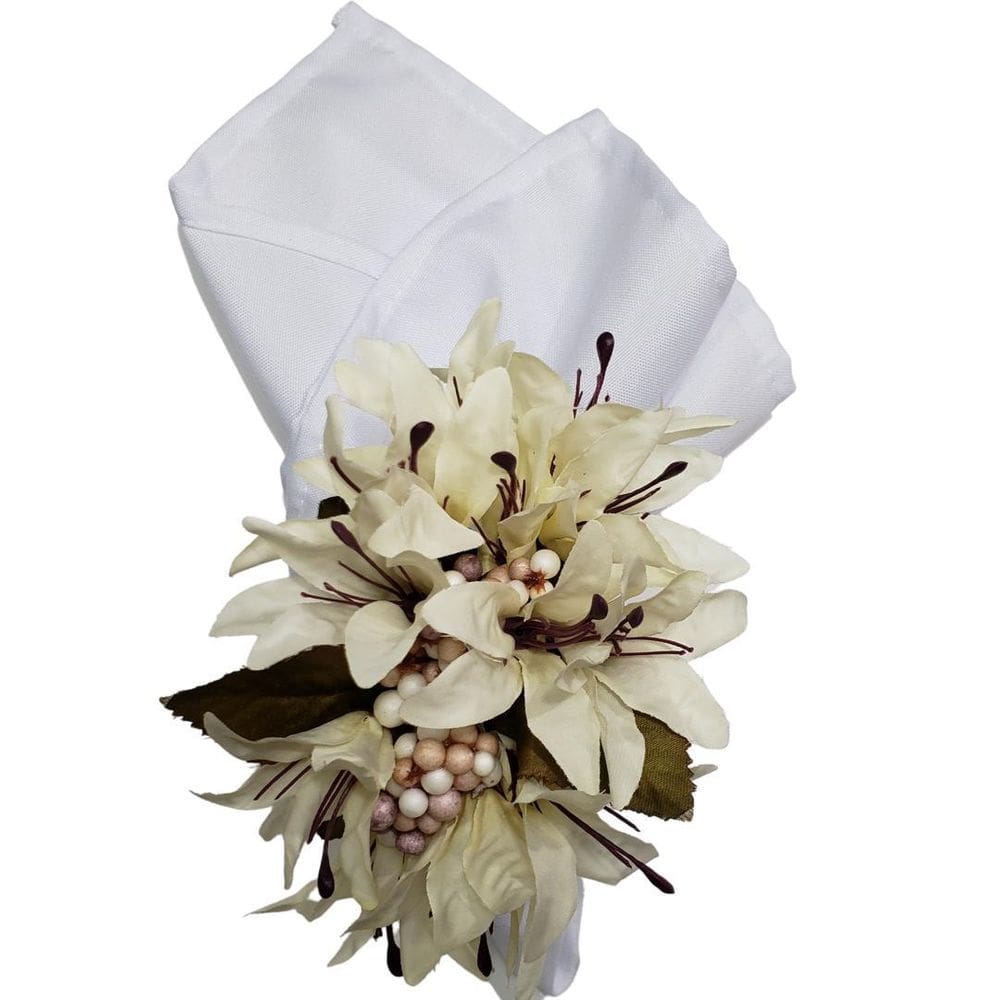 Kit 4 Porta Guardanapo Lírios Da Charlô  Branco