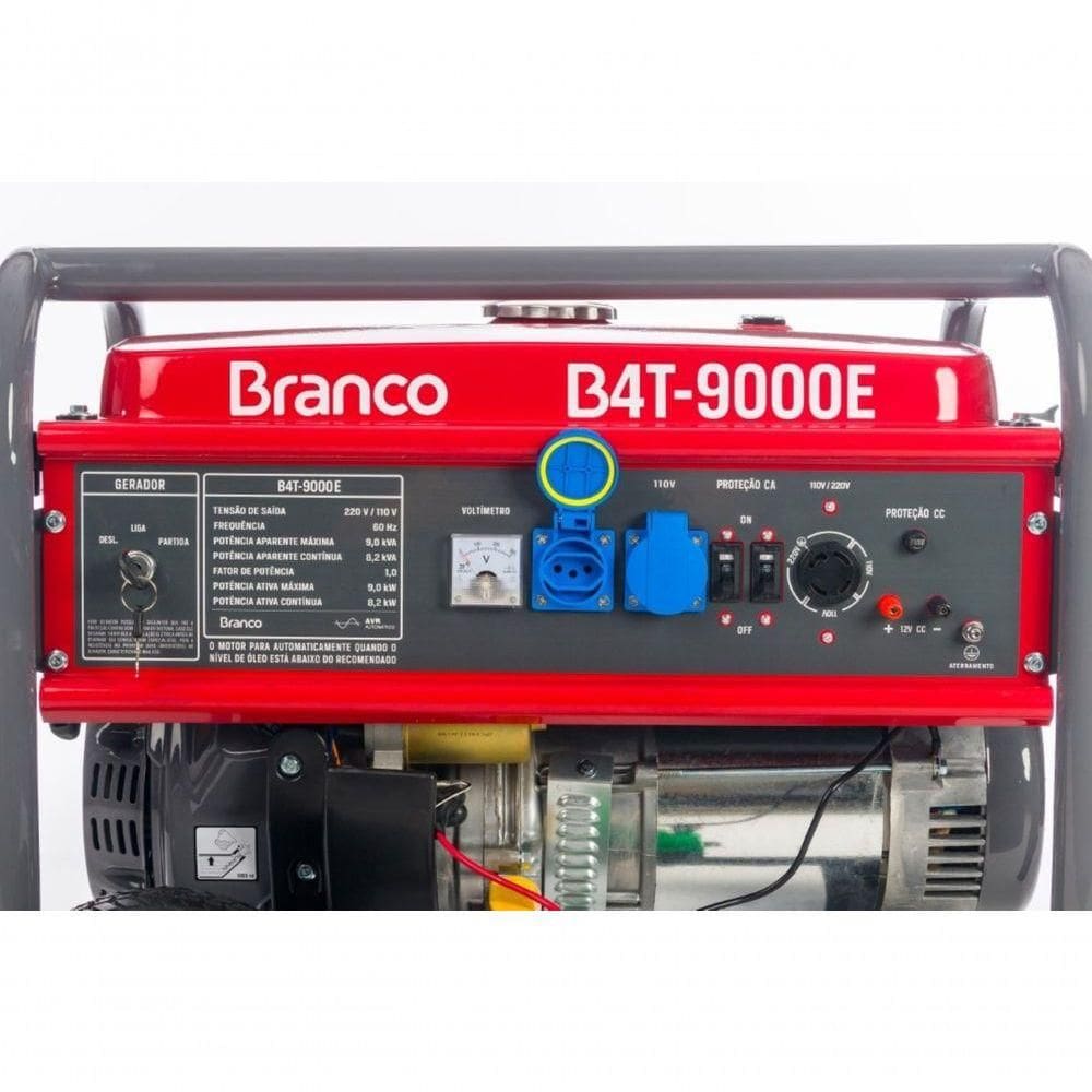 Gerador Gasolina 9,0kva Mono Avr B4t-9000e Branco