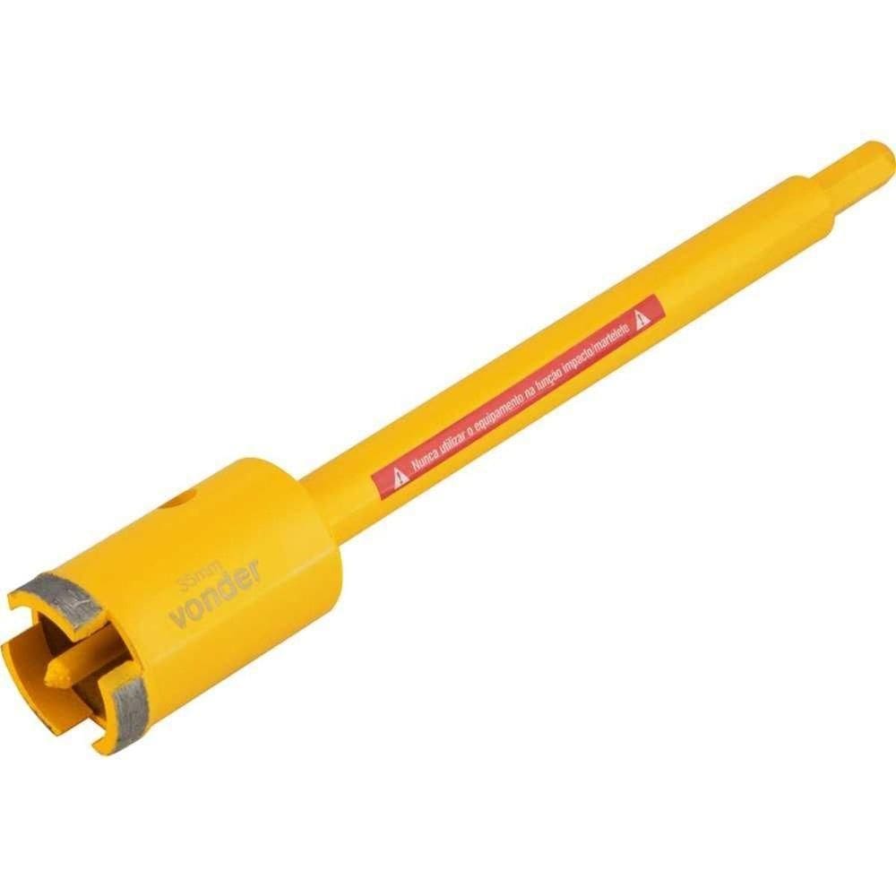 Serra Copo Diamantada 35mm Vonder Com Haste Sextavada Alvenaria Telhas Tijolos Cerâmicas Granito