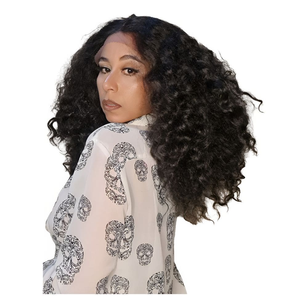 Lace Front Média Ondulada Volumosa Fibra Premium