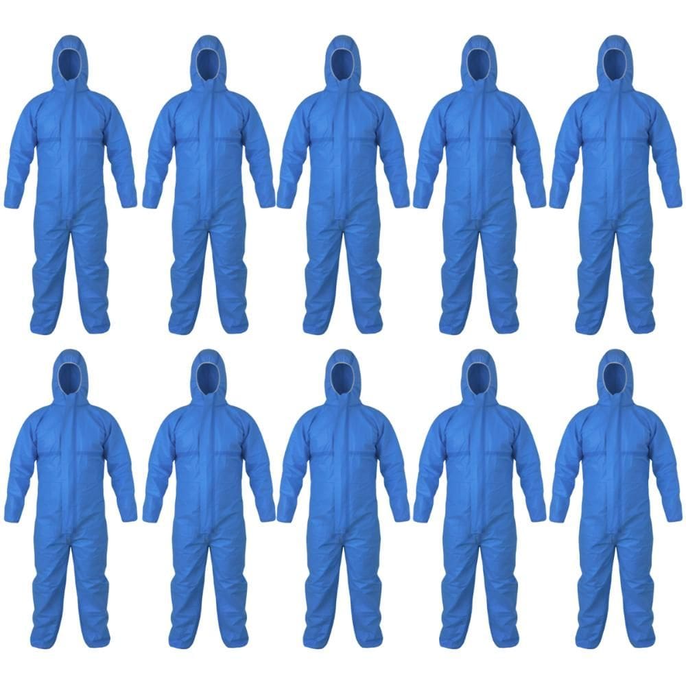 Kit 10 Macacão de Segurança Com Capuz Descartável TNT Proteção Química Covertech 200 Volk