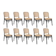 Kit 10 Cadeiras de Jantar Roma para Sala e Cozinha Preto