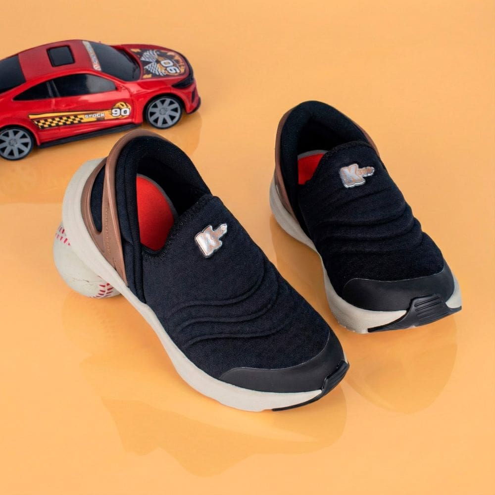 Tênis Infantil Menino Kidy K360 Energy Preto Confortável Calce Fácil Escolar