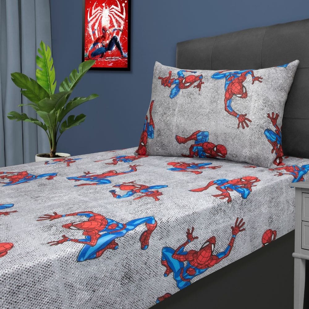 Jogo Cama Homem Aranha Menino 2 Peças Com Elástico Spider