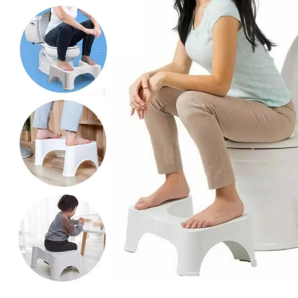 Banquinho Cocoras Escada Auxiliar Banco Ortopedico Repousa Pes Apoio Multiuso Vaso Sanitario Coco Antiderrapante