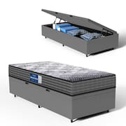 Cama Box Baú com Colchão de Espuma D60 Double Face Guarda Costas Comfort Force Probel Solteiro 88cm