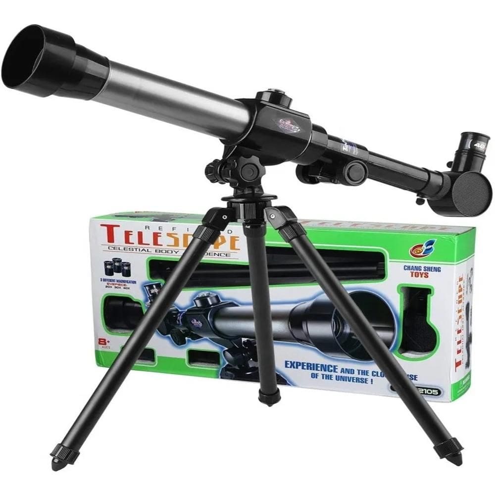 Telescopio Astronomico Luneta Terrestre Kit Completo Tripe 40X Refletor Ciencia Espaco Escolar Educativo