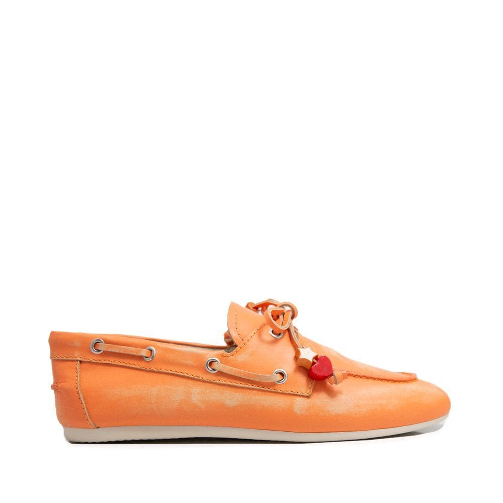 Mocassim Vicenza Couro Laranja