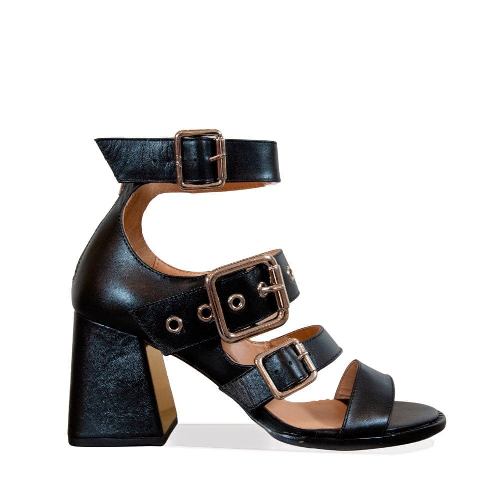 Sandalia Luiza Barcelos Preta Salto Bloco