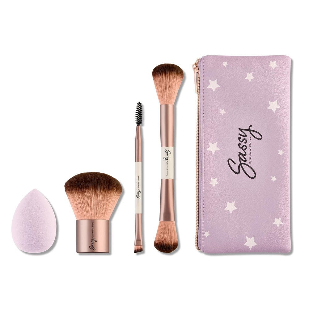 Kit de ferramentas de beleza Sassy by Savannah Chrisley para mulheres, 4 peças