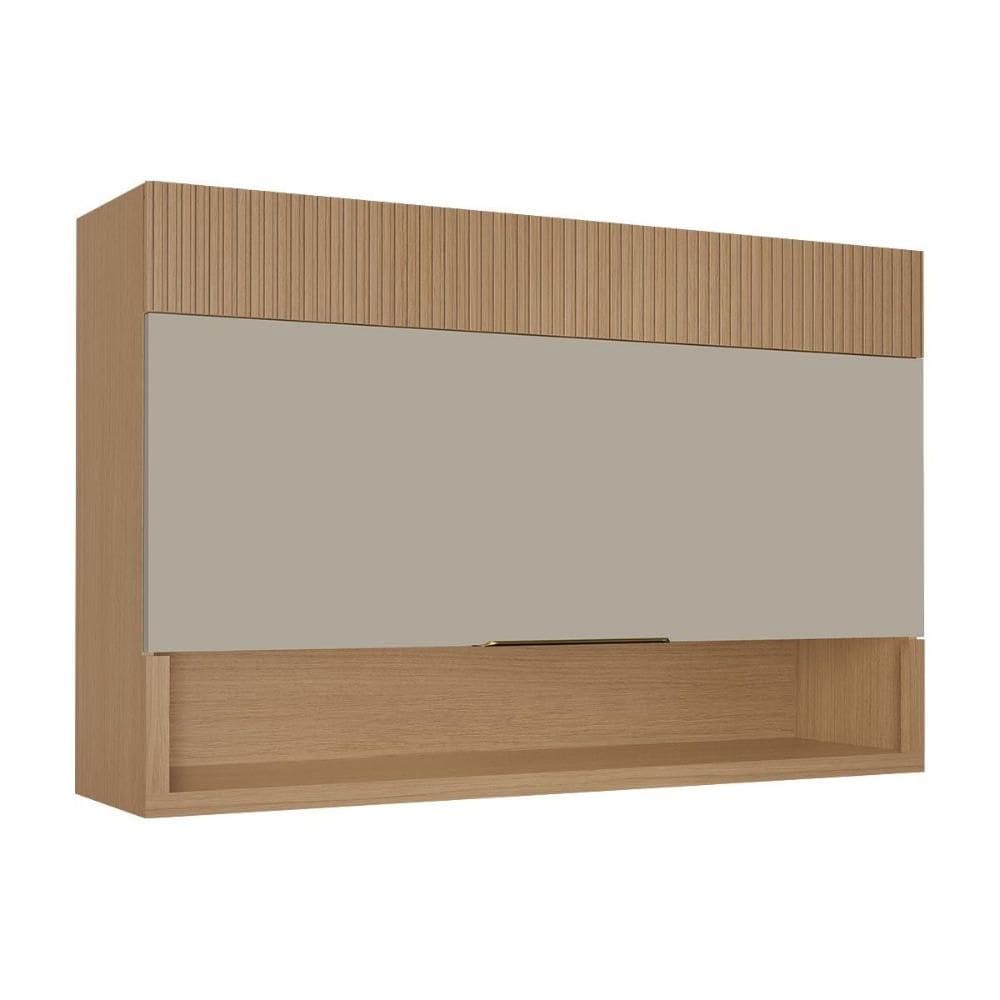 Armário Aéreo Cozinha Nesher Realeza 1 Porta 120cm Carvalho/Greice