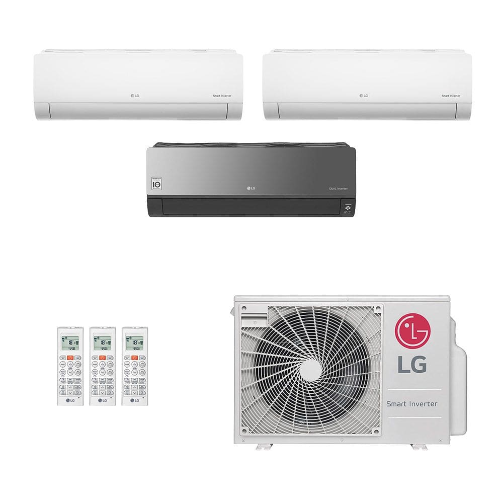 Ar-Condicionado Multi Split Inverter LG 30.000 (2x Evap HW 12.000 + 1x Evap HW Artcool 18.000) Só Frio 220V