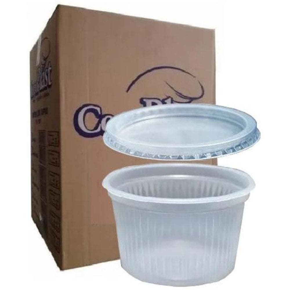 Kit 2000 Pote Sorvete 100Ml + 2000 Tampa 100Ml Copoplast