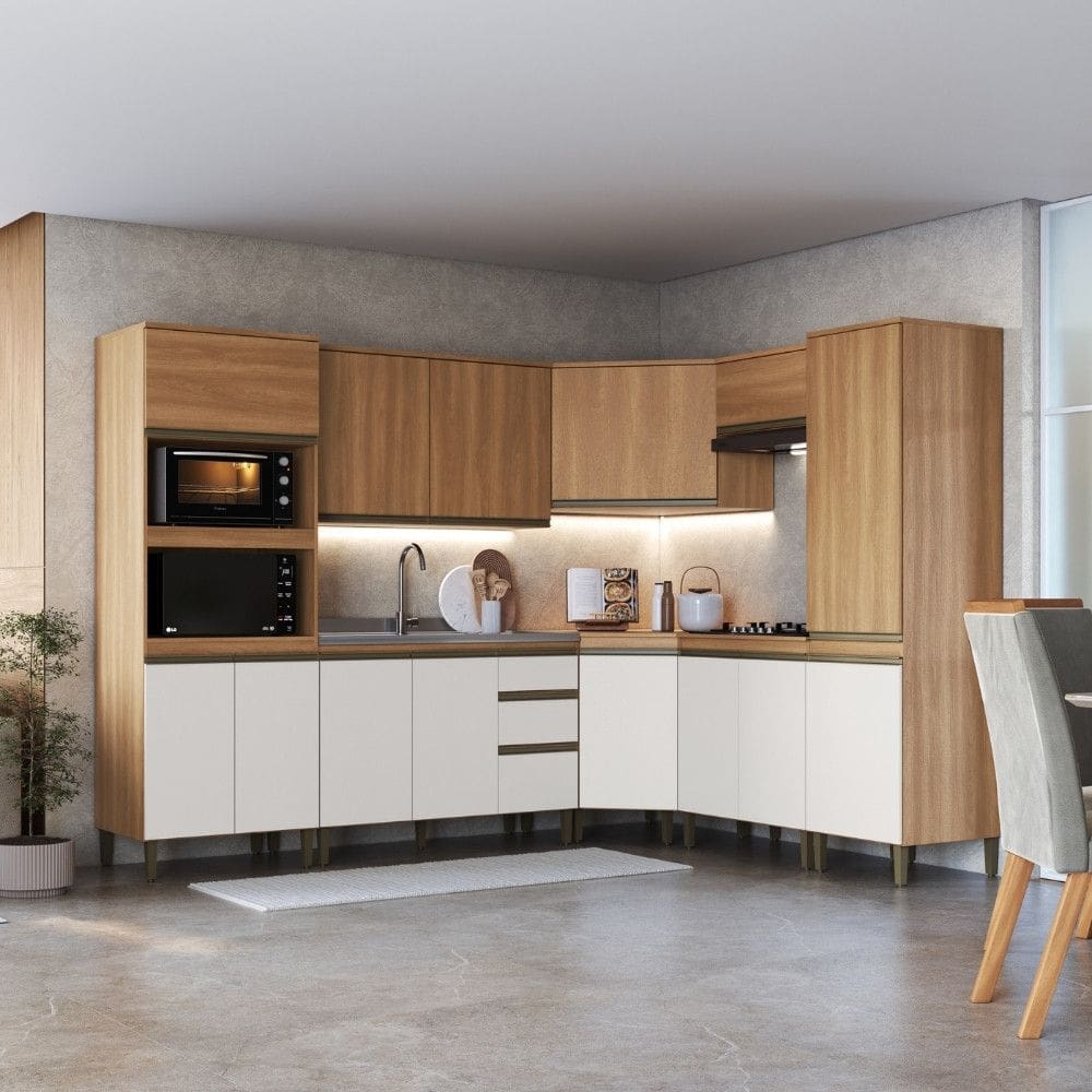 Cozinha Compacta 9 Portas 2 Gavetas Andressa Poquema